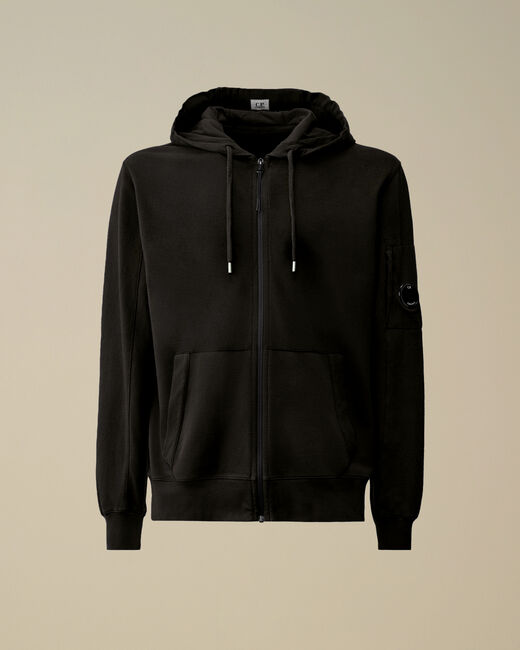 Light Fleece Full Zip Hooded Sweatshirt BLACK