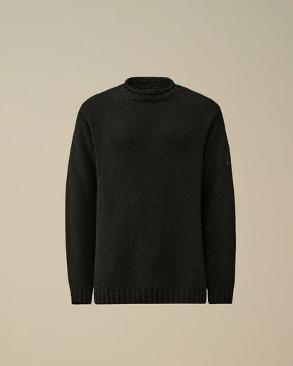 Lambswool GRS Boxy Crew Neck Knit black mkn171