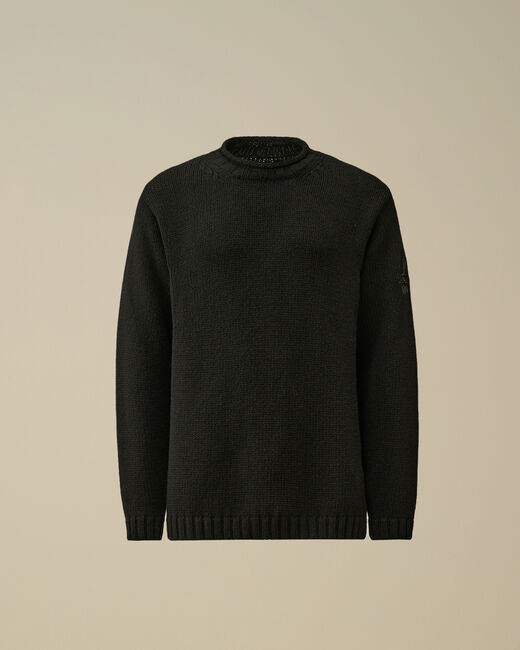 Lambswool GRS Boxy Crew Neck Knit black mkn171