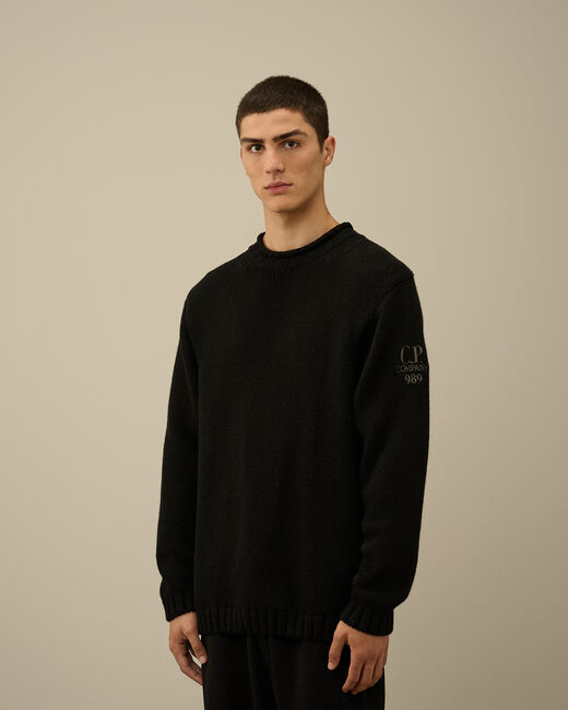 Lambswool GRS Boxy Crew Neck Knit black mkn171