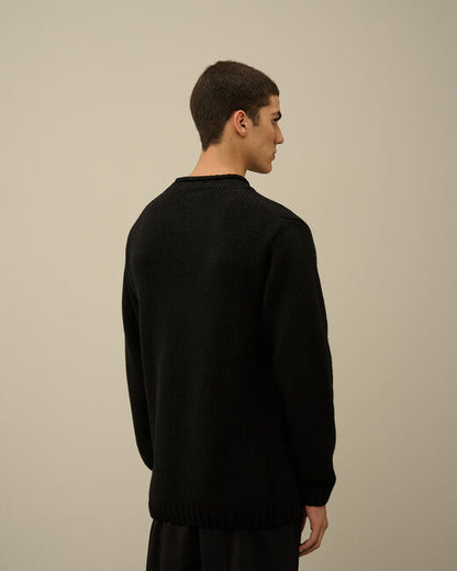 Lambswool GRS Boxy Crew Neck Knit black mkn171