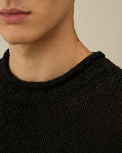 Lambswool GRS Boxy Crew Neck Knit black mkn171
