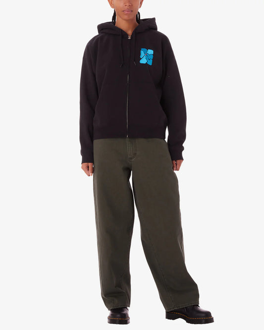FLORA ZIP HOOD black