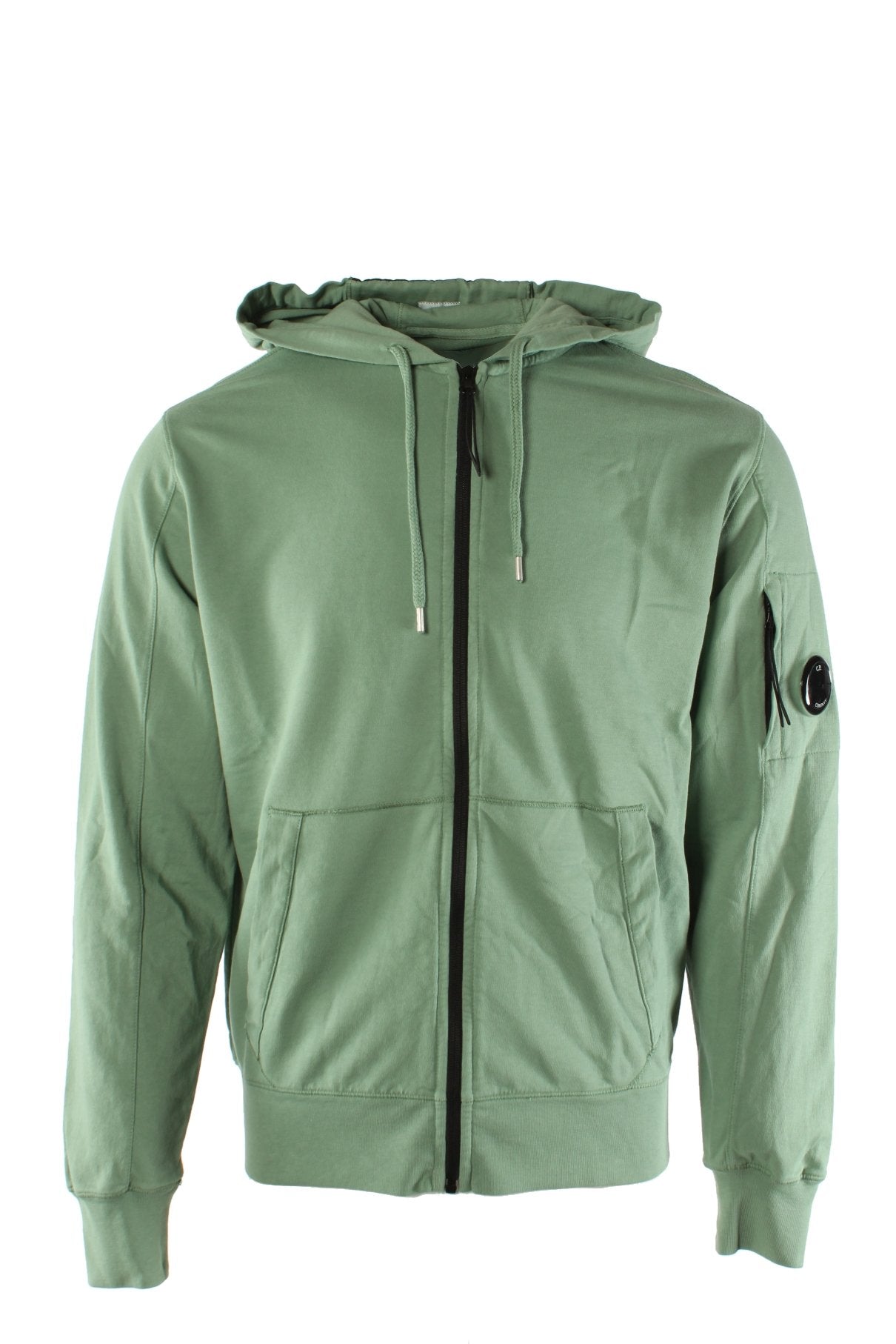 Light Fleece Full Zip Hooded Sweatshirt VERDE